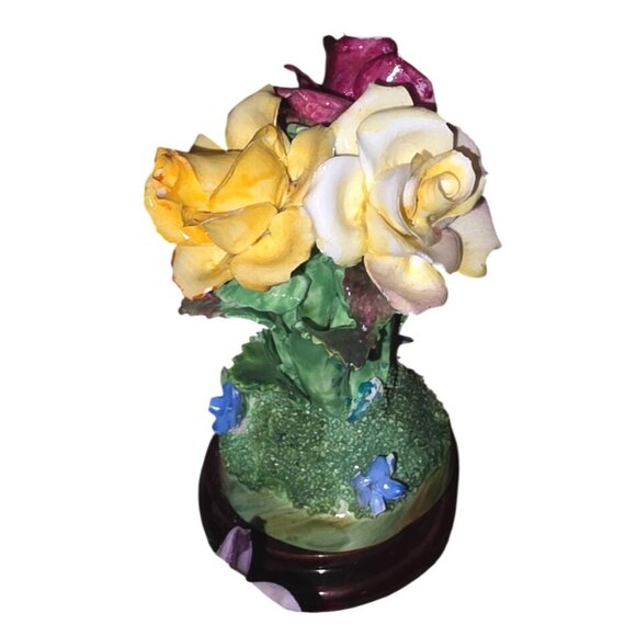 Aynsley Coalport Crown Bone China Floral Figurines Set Of 3 Hand-Painted England - Picture 7 of 16